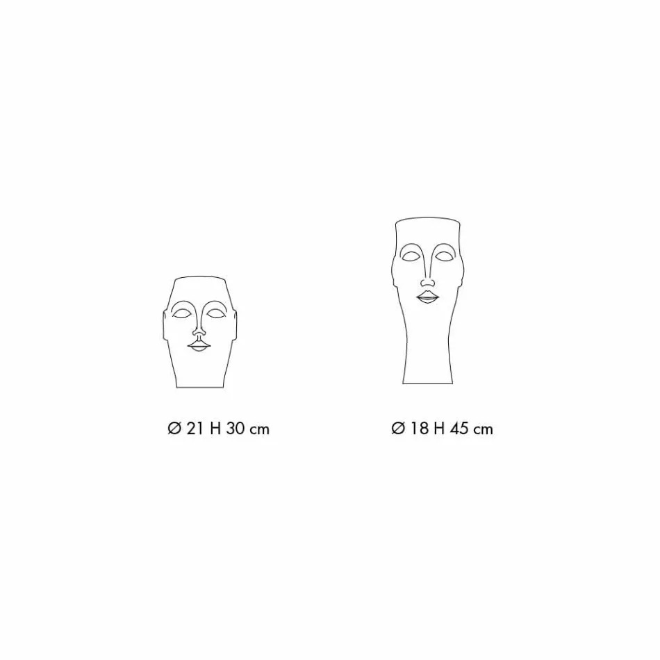 Pereche de ornamente din ceramică în formă de față, fabricate în Italia - Visage Viadurini