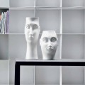 Pereche de ornamente din ceramică în formă de față, fabricate în Italia - Visage
