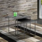 Pereche de Mesute de Cafea din Otel Vopsit Antracit - Sospiro Viadurini