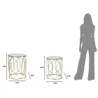 Pereche de mese de cafea din fier cu blat rotund din sticlă - Etro Viadurini