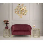 Pereche de mese de cafea din fier de aur cu blat rotund din sticlă - Etro Viadurini