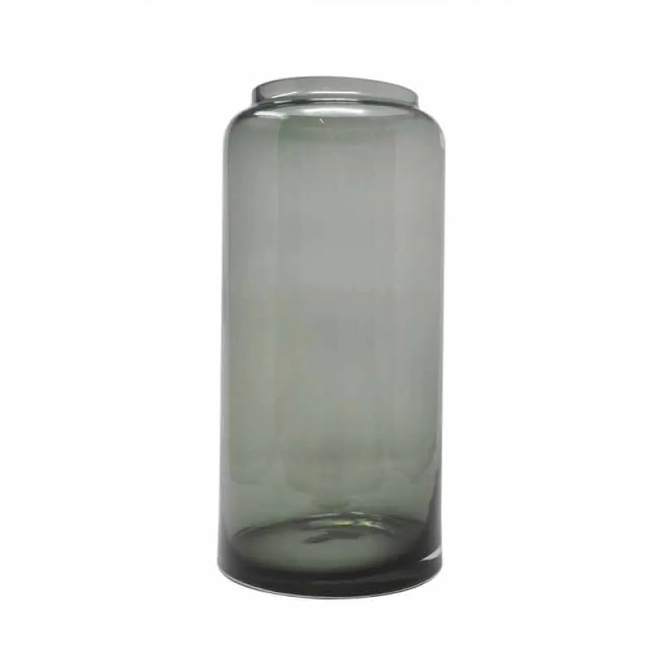 Pereche de vaze decorative în sticlă albastră și fumurie colorată, design modern - Adriano Viadurini