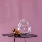 Pereche de vaze decorative din sticlă suflată transparentă, fabricate în Italia - Pedro Viadurini