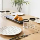 Pereche de tăvi din oțel lăcuit negru sau auriu Design modern - Savona Viadurini