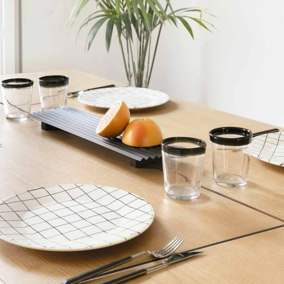 Pereche de tăvi din oțel lăcuit negru sau auriu Design modern - Savona Viadurini