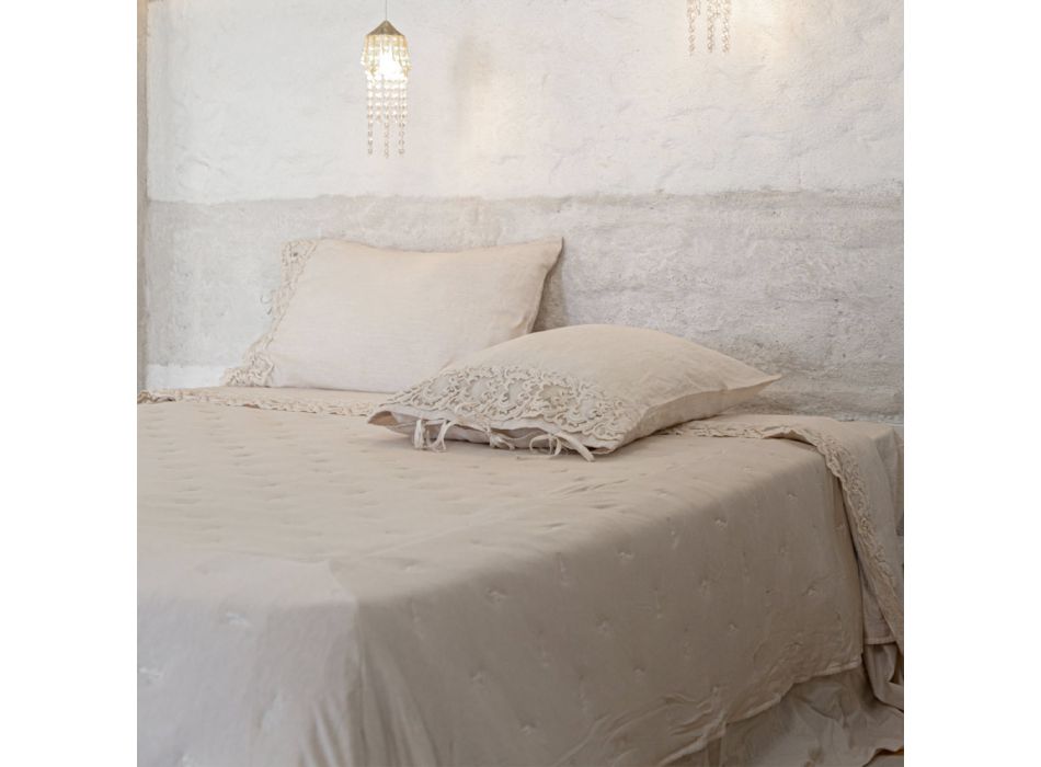 Cuvertură de pat dublă matlasată de lenjerie ușoară de lux și din jerseu - Gibbo Viadurini