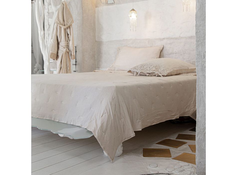 Cuvertură de pat dublă matlasată din lenjerie ușoară de lux și din jerseu - Gibbo Viadurini
