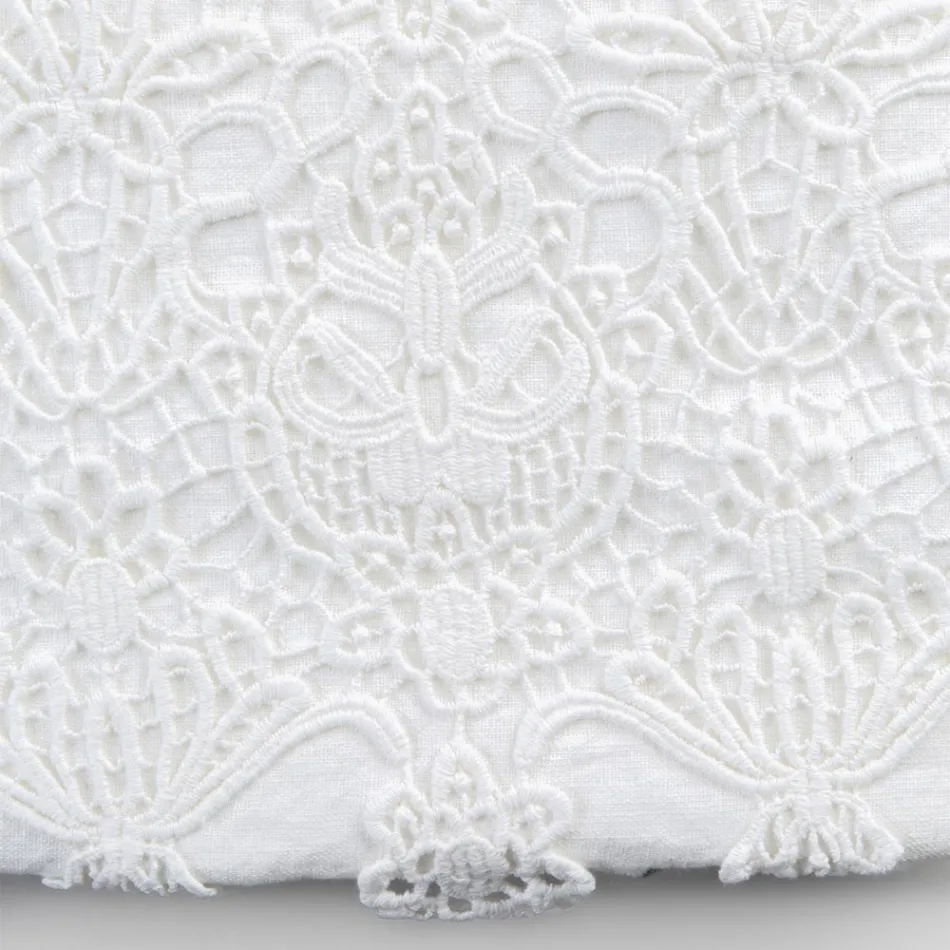 Husă de pilota dublă din in cu geantă de depozitare cu picături de dantelă - Amadeus Viadurini