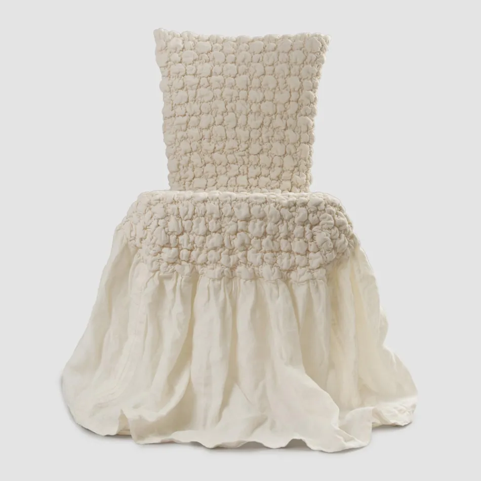 Husa de scaun eleganta cu spatar pentru living din in brodat - Panteo Viadurini