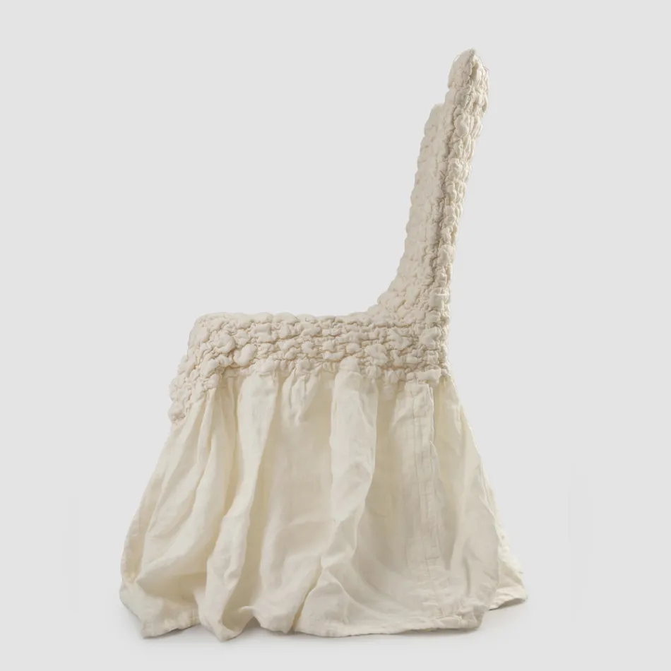 Husa de scaun eleganta cu spatar pentru living din in brodat - Panteo Viadurini