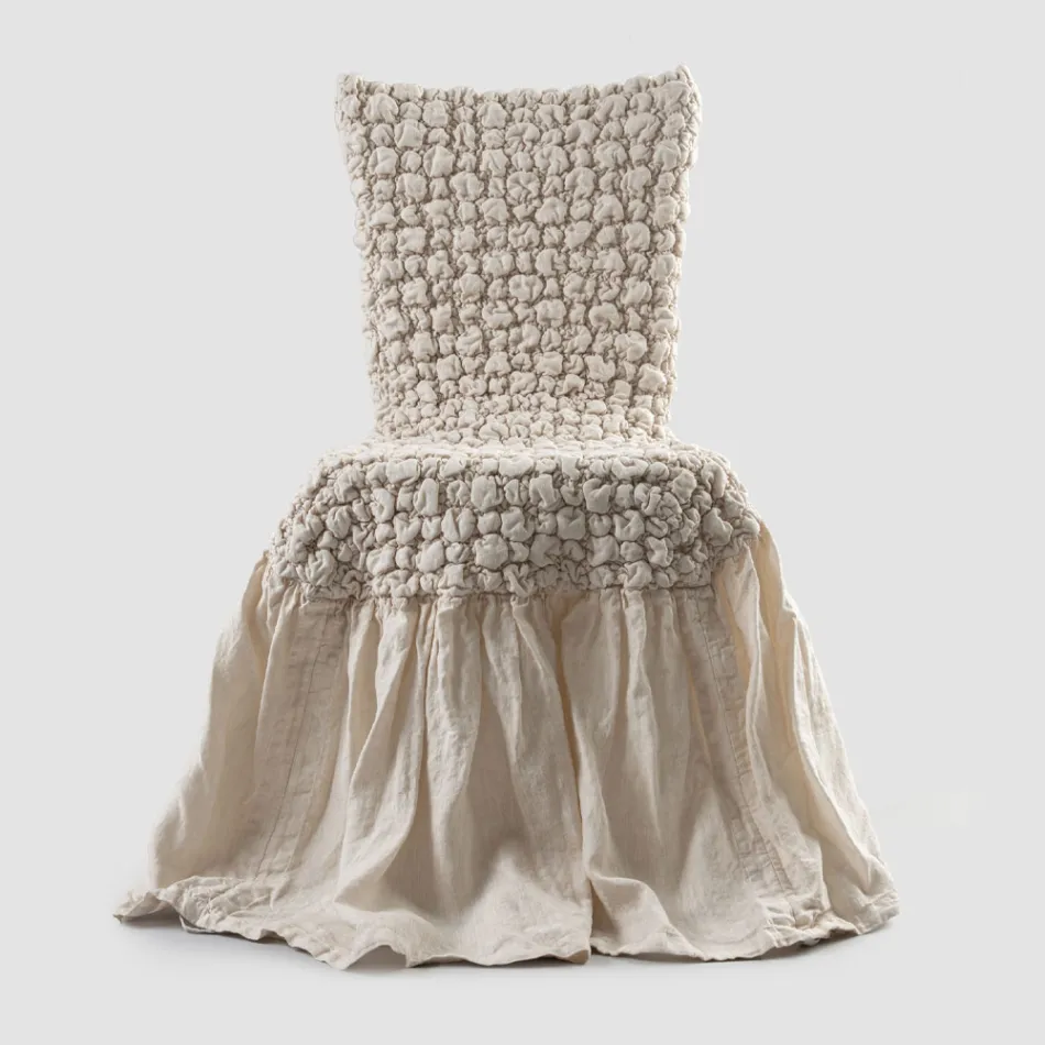 Husa de scaun eleganta cu spatar pentru living din in brodat - Panteo Viadurini