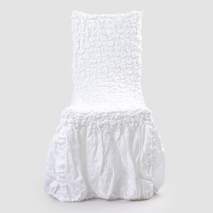 Husă pentru scaun cu spătar elegant pentru camera de zi în lenjerie brodată - Panteo Viadurini