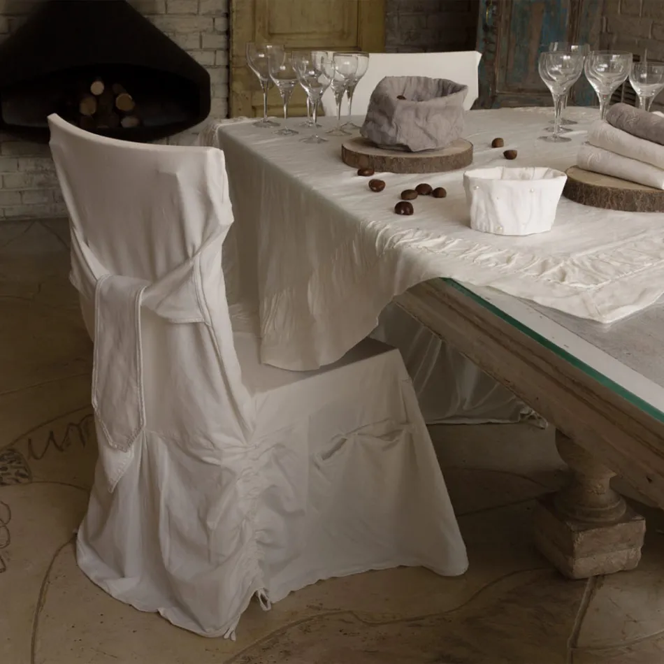 Husa de scaun eleganta pentru living din bumbac colorat cu spatar - Filippa Viadurini