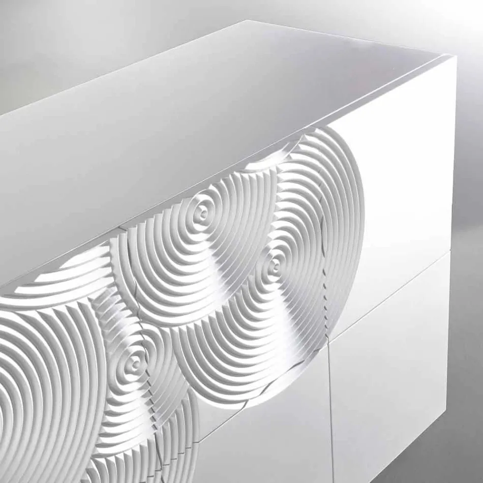 Comoda cu Slate 10 ante, design modern, alb, negru sau auriu Viadurini