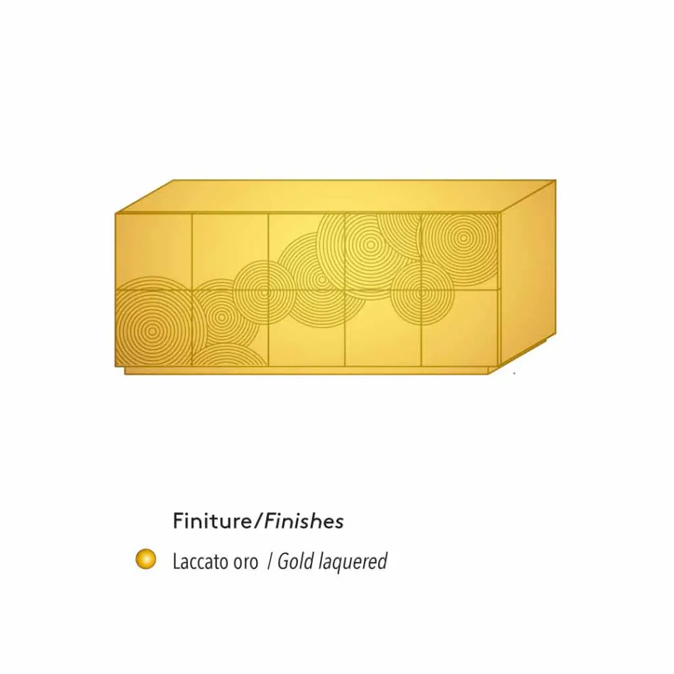 Comoda cu Slate 10 ante, design modern, alb, negru sau auriu Viadurini