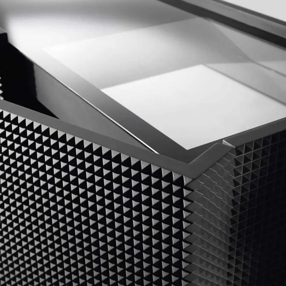 Comoda cu două uși negre cu 2 usi si sertar smulgere Flora Viadurini