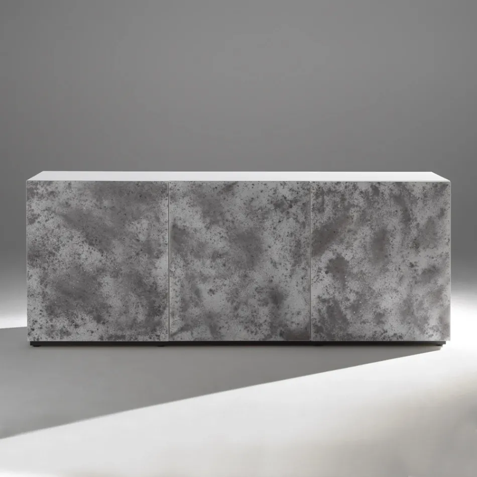 Bufet cu 3 uși și 3 rafturi interioare din lemn și MDF - Pesci Viadurini