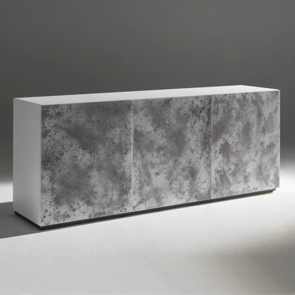 Bufet cu 3 uși și 3 rafturi interioare din lemn și MDF - Pesci Viadurini