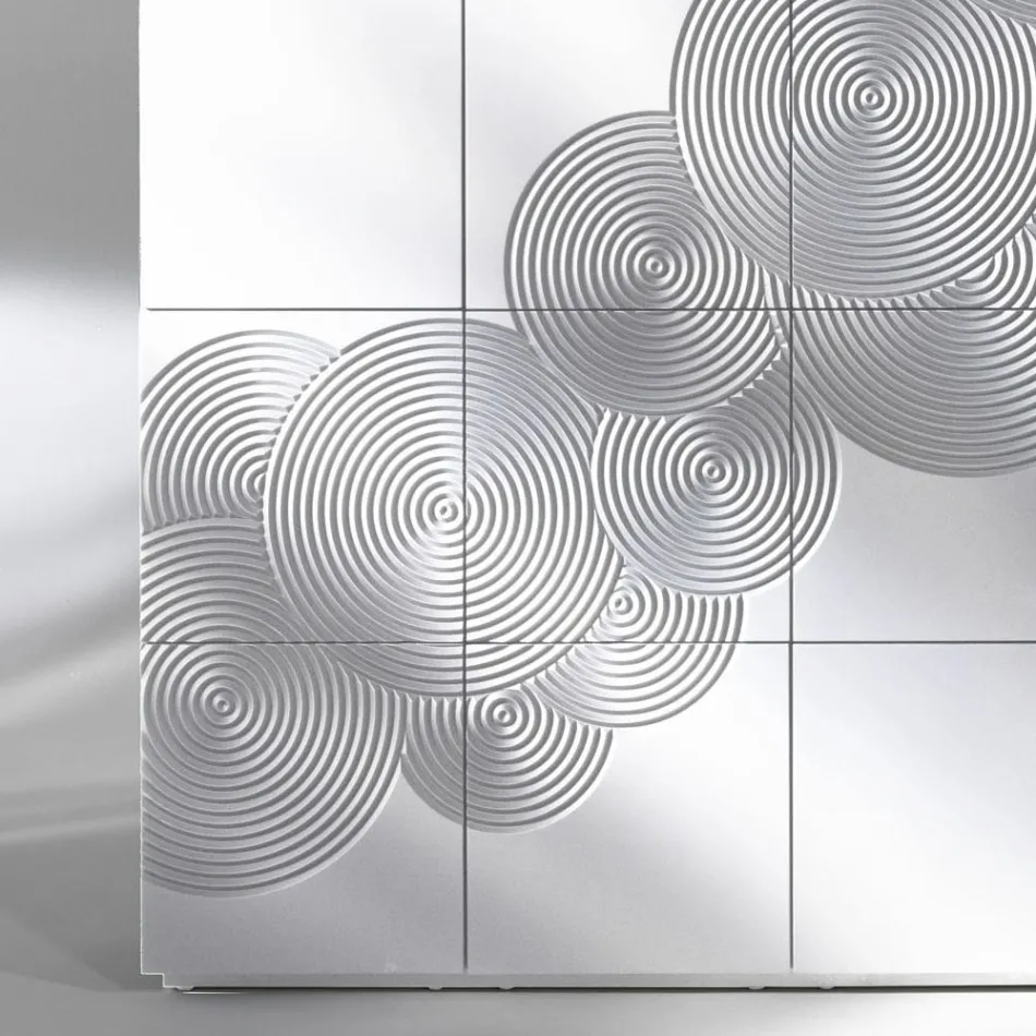 Bufetă cu 8 uși cu design modern Ardesia, alb, negru sau auriu Viadurini