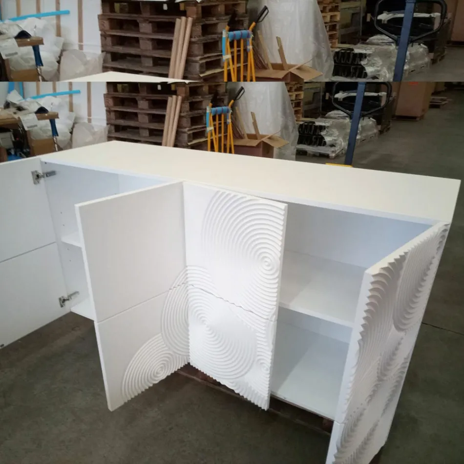 Bufetă cu 8 uși cu design modern Ardesia, alb, negru sau auriu Viadurini