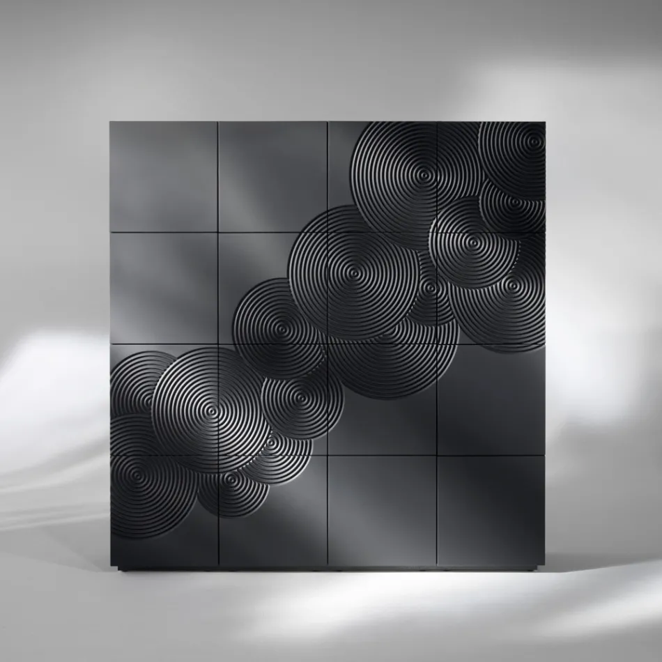 Bufetă cu 8 uși cu design modern Ardesia, alb, negru sau auriu Viadurini