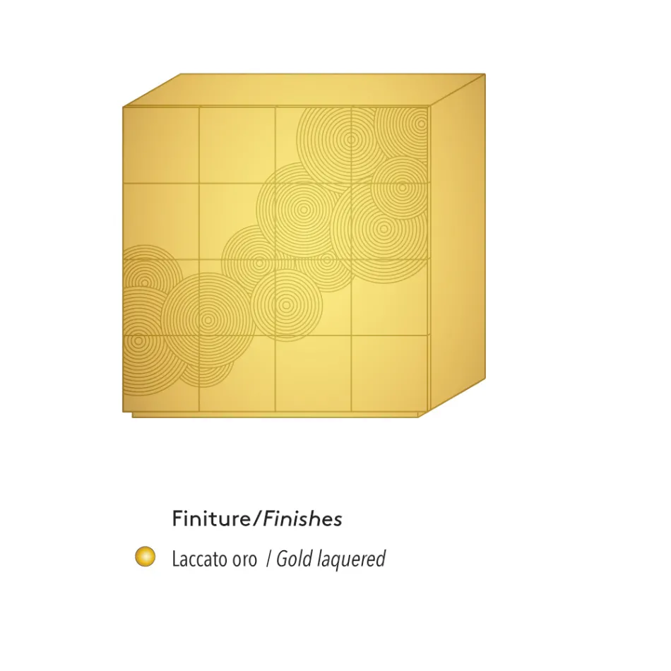 Bufetă cu 8 uși cu design modern Ardesia, alb, negru sau auriu Viadurini