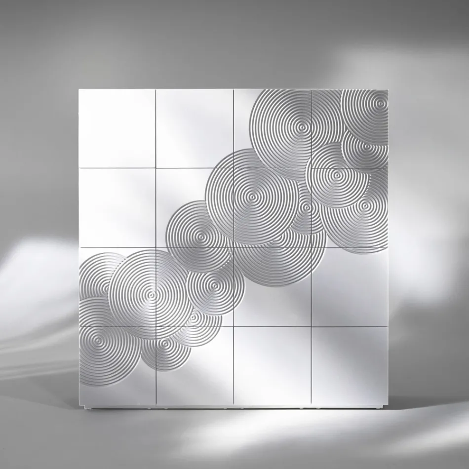 Bufetă cu 8 uși cu design modern Ardesia, alb, negru sau auriu Viadurini