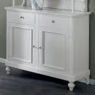 Bufetă înaltă cu Vitrină de Sufragerie din Lemn Made in Italy - Bran Viadurini