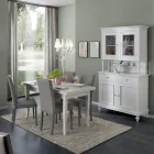 Bufetă înaltă cu Vitrină de Sufragerie din Lemn Made in Italy - Bran Viadurini