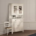 Bufetă înaltă cu Vitrină de Sufragerie din Lemn Made in Italy - Bran Viadurini