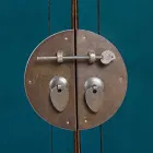 Bufetă joasă 2 uși și 2 sertare din lemn de ulm albastru Homemotion - Konan Viadurini