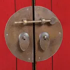 Bufetă joasă vintage cu 2 uși din lemn de ulm roșu Homemotion - Konan Viadurini