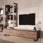 Bufetă joasă din lemn cu bază metalică Made in Italy - Berta Viadurini