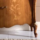 Bufetă clasică din lemn pentru living cu incrustații Made in Italy - Ottaviano Viadurini