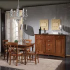 Bufetă clasică din lemn de Tanganyika cu 6 sertare și 2 uși Made in Italy - Bragi Viadurini