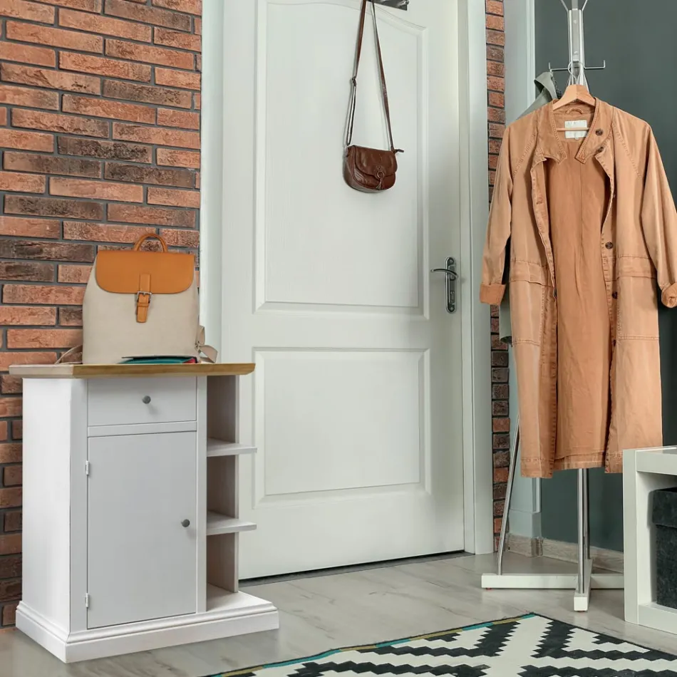 Bufetă cu 1 Ușă, 1 Sertar și 3 Compartimente Deschise Made in Italy - Hoder Viadurini