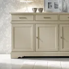 Bufetă cu 3 uși și 3 sertare din fildeș patinat Made in Italy - Gleti Viadurini