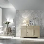 Bufetă cu 3 uși și 3 sertare din fildeș patinat Made in Italy - Gleti Viadurini