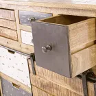 Buffet cu structură din lemn de mango și oțel în stil industrial - Vidia Viadurini