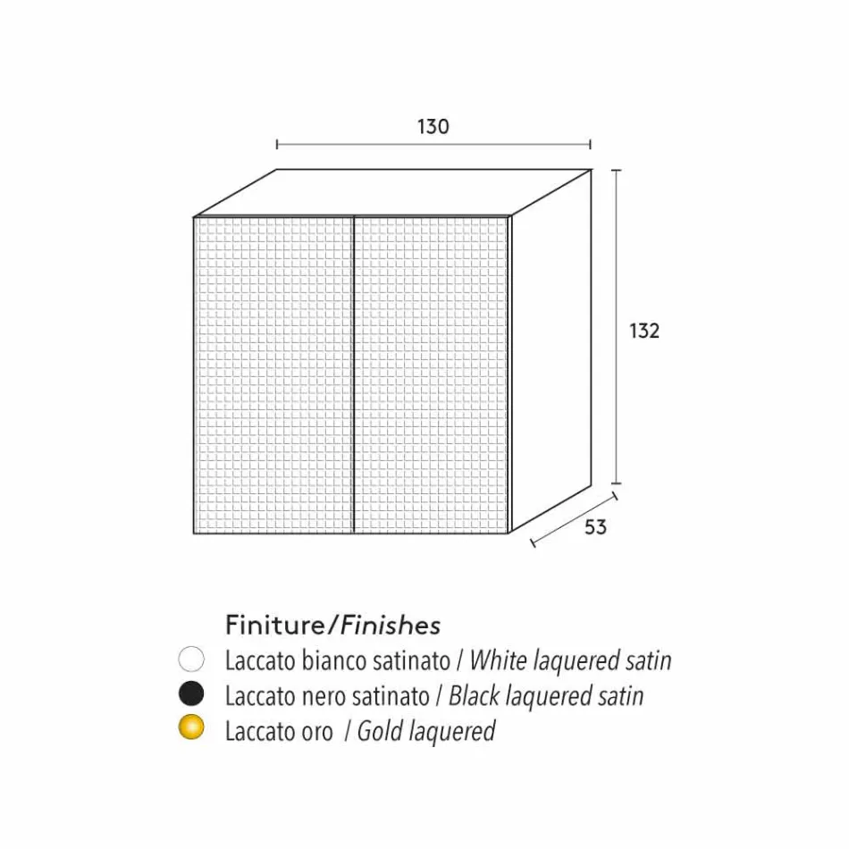 sideboard Design cu 2 usi model alb, negru sau auriu Flora Viadurini