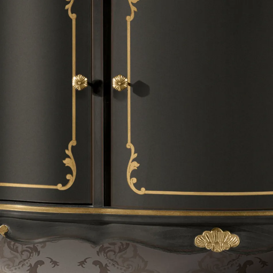 Bufetă de lux cu 3 uși și 3 sertare din lemn Made in Italy - Leonor Viadurini