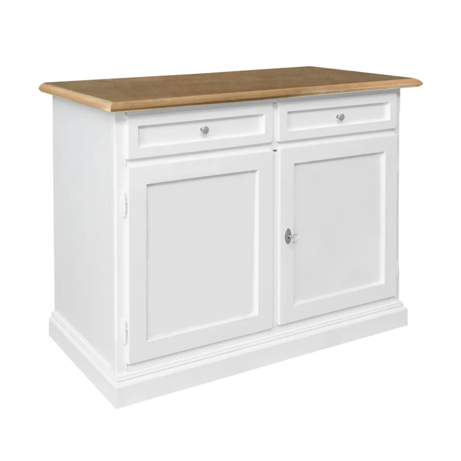 Bufetă din lemn cu 2 sertare și 2 uși Made in Italy - Uller Viadurini