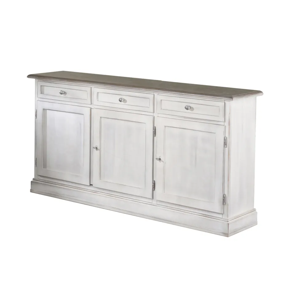 Bufetă din lemn cu 3 sertare și 3 uși Made in Italy - Uller Viadurini