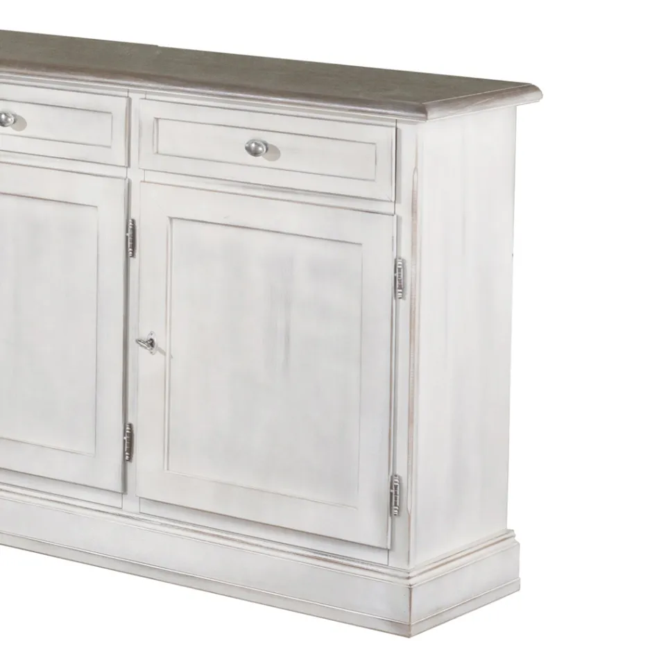 Bufetă din lemn cu 3 sertare și 3 uși Made in Italy - Uller Viadurini