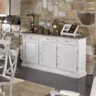 Bufetă din lemn cu 3 sertare și 3 uși Made in Italy - Uller Viadurini