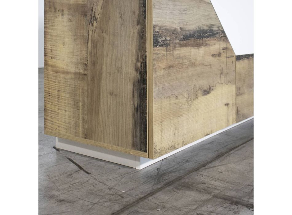 Bufetă din lemn cu uși cu balamale și sertare Made in Italy - Bernice Viadurini