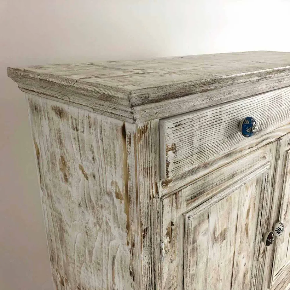 Buffet din lemn masiv de molid cu rafturi interne Made in Italy - Pierrot Viadurini