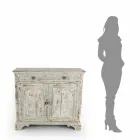 Buffet din lemn masiv de molid cu rafturi interne Made in Italy - Pierrot Viadurini