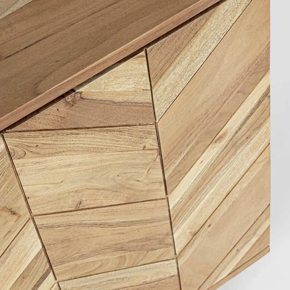 Bufetă din Lemn de Salcâm cu 2 Uși și 3 Sertare Design Homemotion - Carla Viadurini