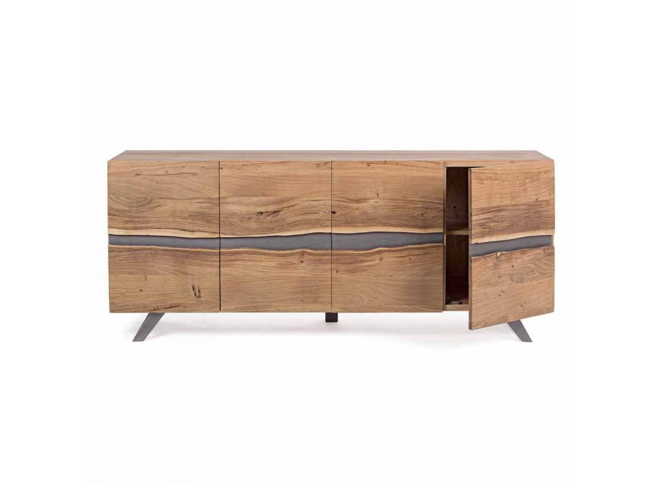 Buffet din lemn și oțel vopsit Design modern Homemotion - Silvia Viadurini